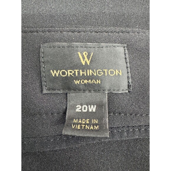 Worthington Woman Size 20W Bright Feather Print Pencil Skirt Black Multicolor - Picture 5 of 6